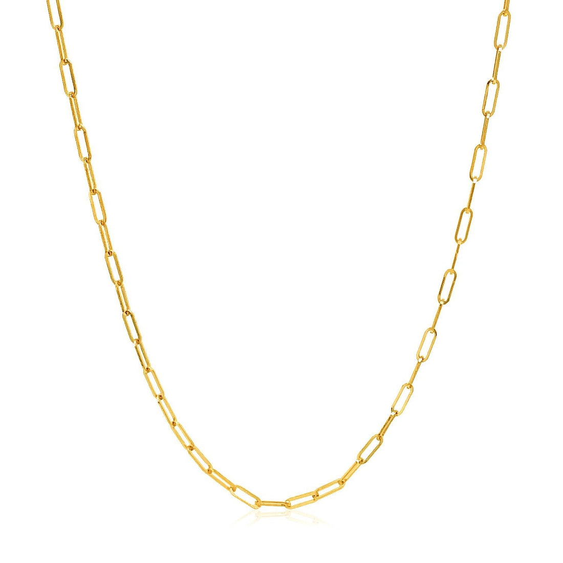 14k Yellow Gold Adjustable Paperclip Chain 1.5mm  DestGlow