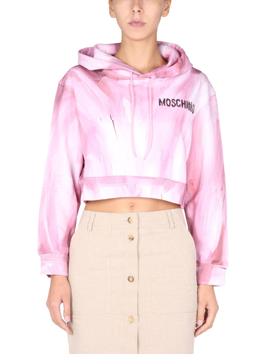 Moschino Women "Art Theme" Cropped Sweatshirt by Luosophy