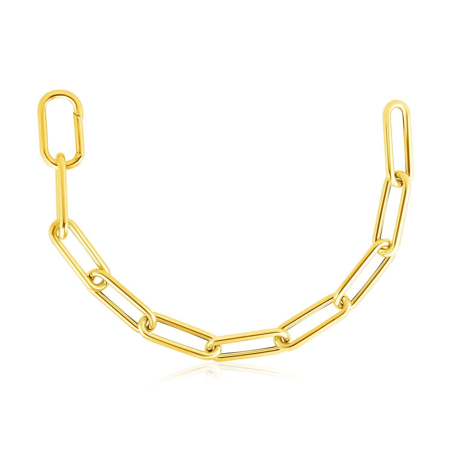 14k Yellow Gold Rounded Paperclip Chain Necklace by Bids.com