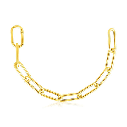 14k Yellow Gold Rounded Paperclip Chain Necklace by Bids.com