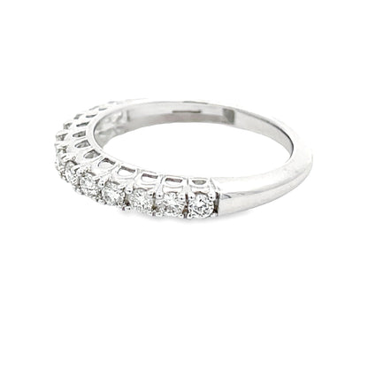 Genuine .50ct Diamond Wedding Band Ring 14KT White Gold by Bids.com
