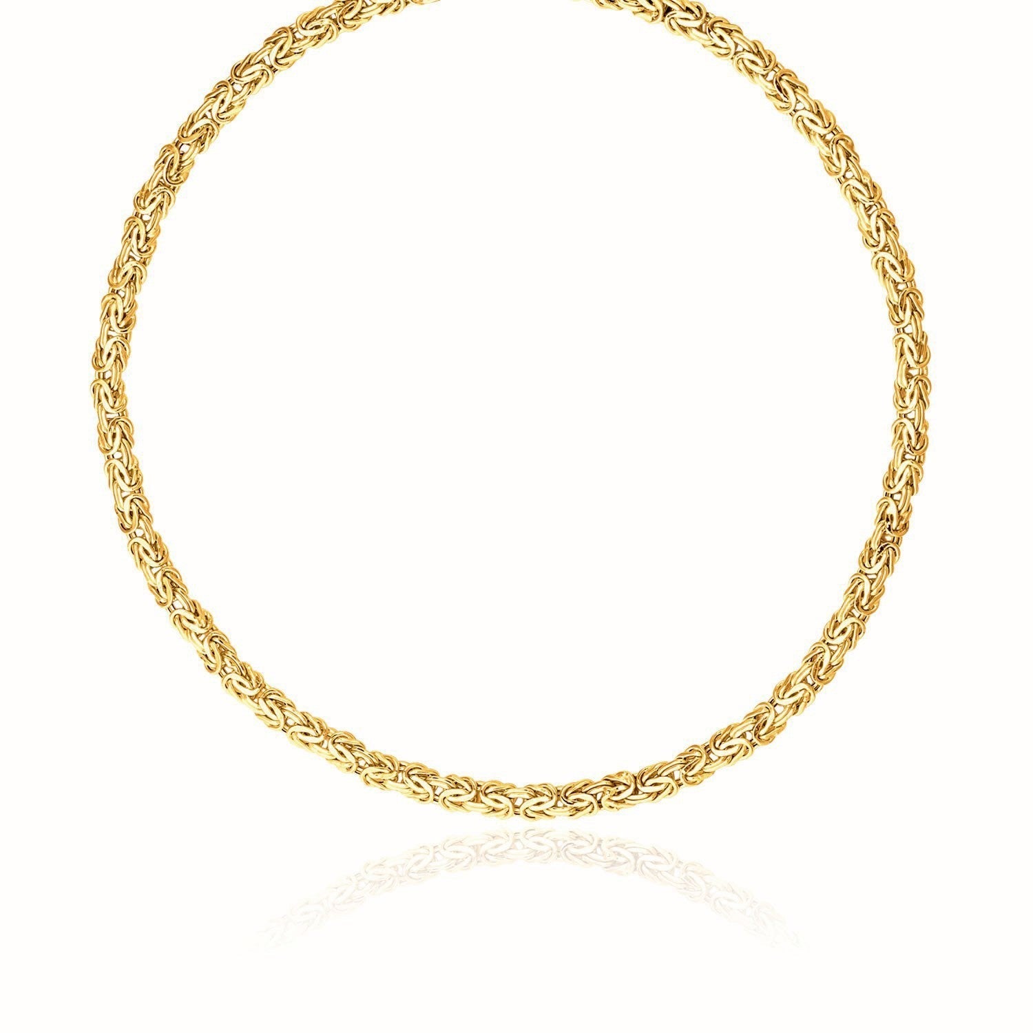 14k Yellow Gold Fancy Byzantine Chain Necklace  DestGlow