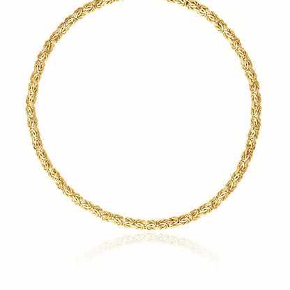 14k Yellow Gold Fancy Byzantine Chain Necklace  DestGlow