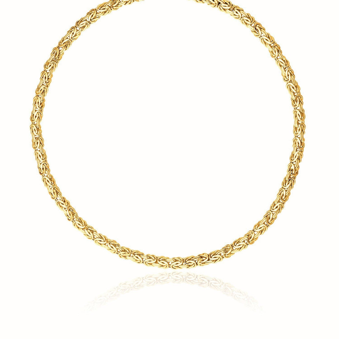 14k Yellow Gold Fancy Byzantine Chain Necklace  DestGlow