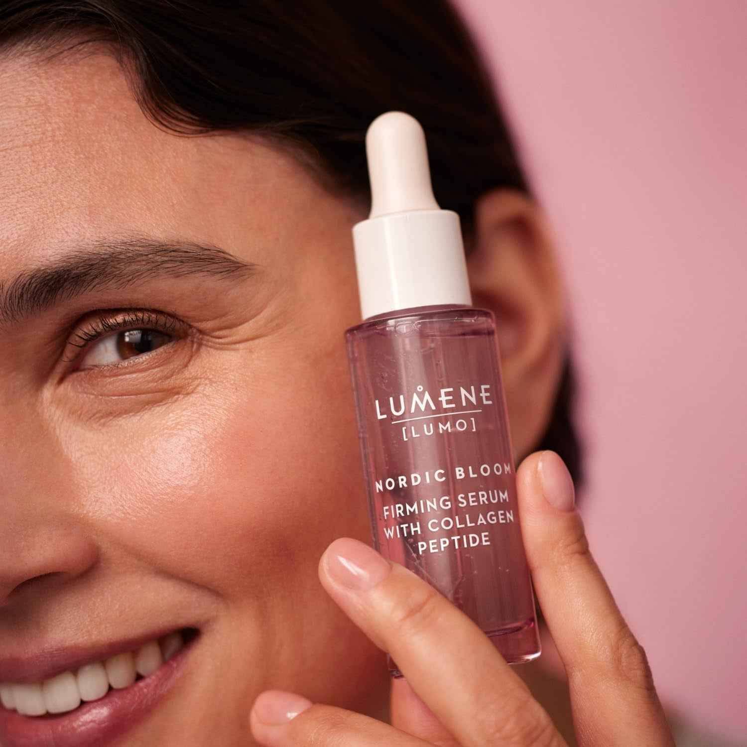 [Lumo] Vegan Collagen Face Serum - Firming Peptide Serum Formulated with Hyaluronic Acid for Smoother, Plump-Looking Skin - Helps to Reduce the Appearance of Fine Lines + Wrinkles (1 Fl Oz)