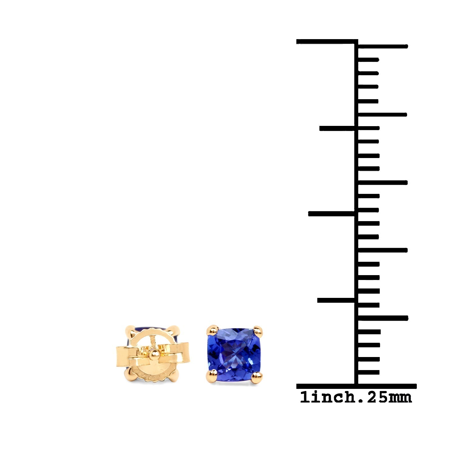 0.56 Carat Genuine Tanzanite 14K Yellow Gold Earrings  DestGlow