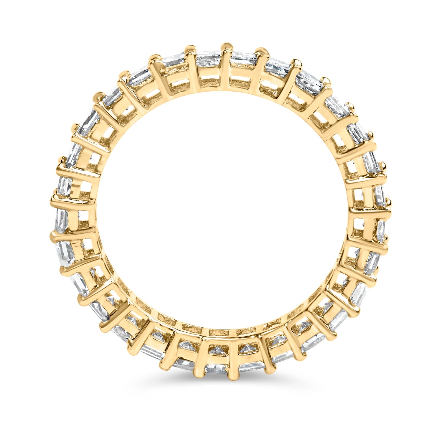 14K Yellow Gold 2.00 Cttw Shared Prong Set Princess Cut Diamond Eternity Band Ring (J-K Color, SI1-SI2 Clarity) - Ring Size 7 by Bids.com