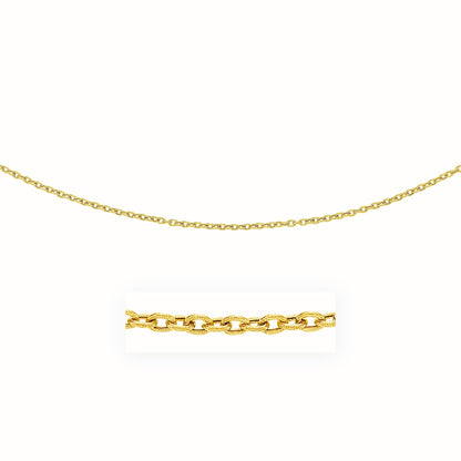 3.5mm 14k Yellow Gold Pendant Chain with Textured Links  DestGlow