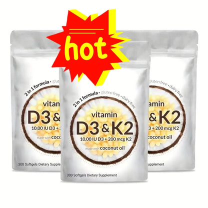 Vitamin D3 K2 Supplement Softgels by VAH