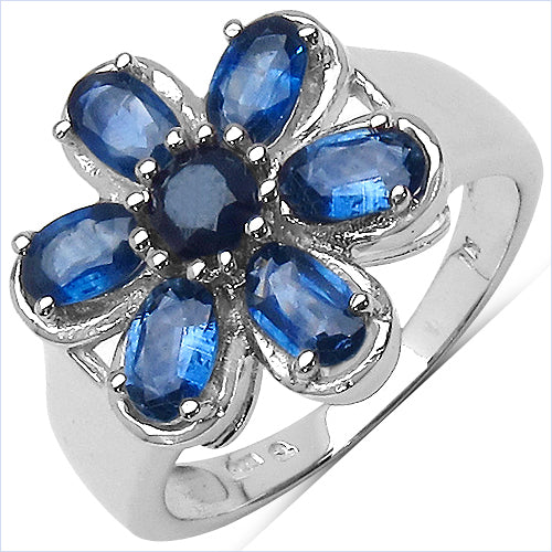 2.43 Carat Genuine Blue Sapphire .925 Sterling Silver Ring by Bids.com