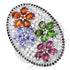 5.01 Carat Genuine Multi Stones .925 Sterling Silver Ring by Bids.com