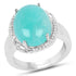 7.86 Carat Genuine Amazonite And White Topaz .925 Sterling Silver Ring by Bids.com