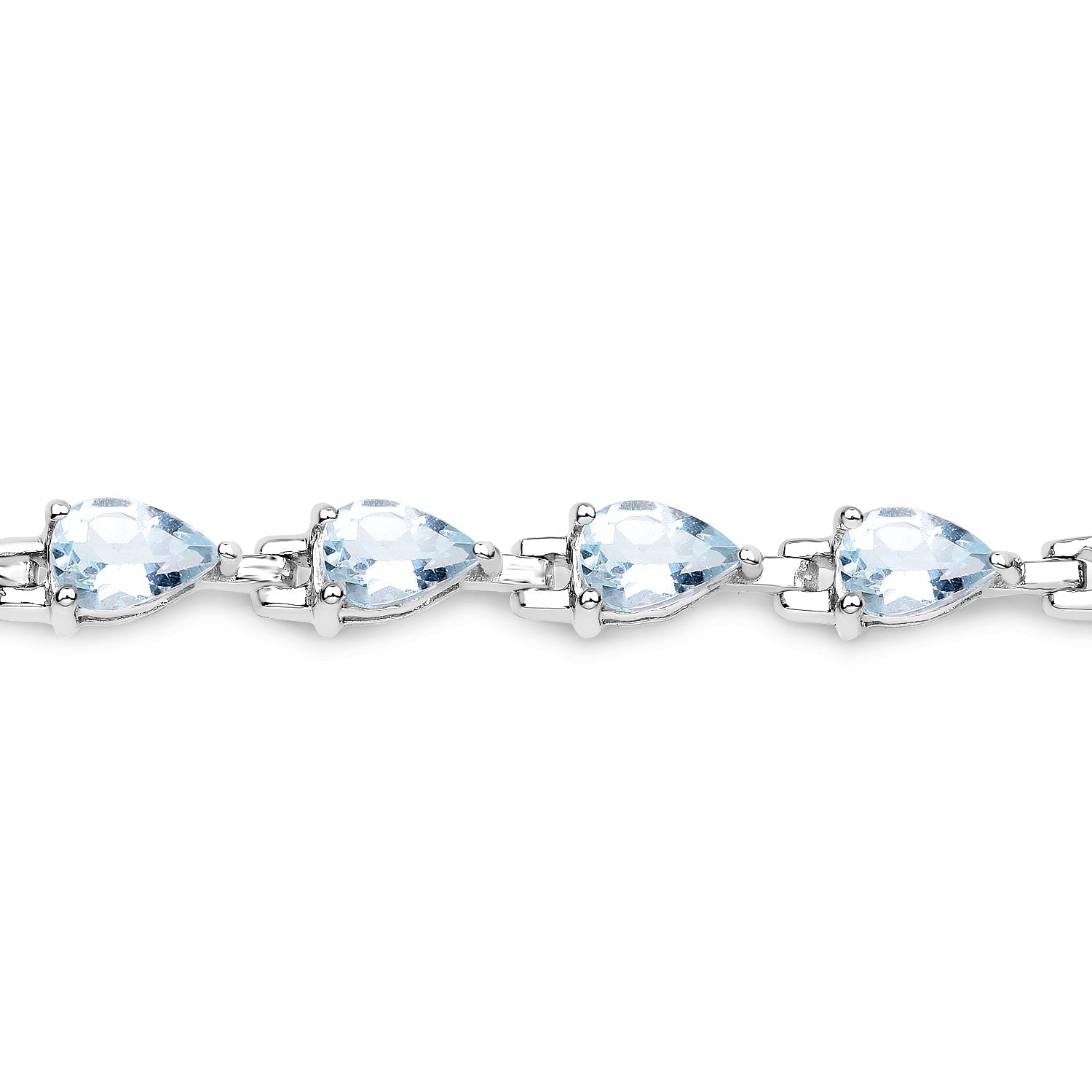 7.00 Carat Genuine Aquamarine .925 Sterling Silver Bracelet  DestGlow