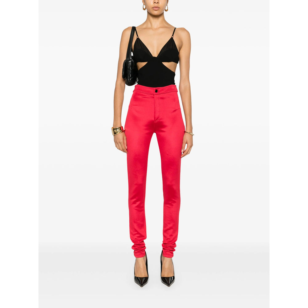 Saint Laurent Red Trousers - Skinny Trousers Women by Luosophy