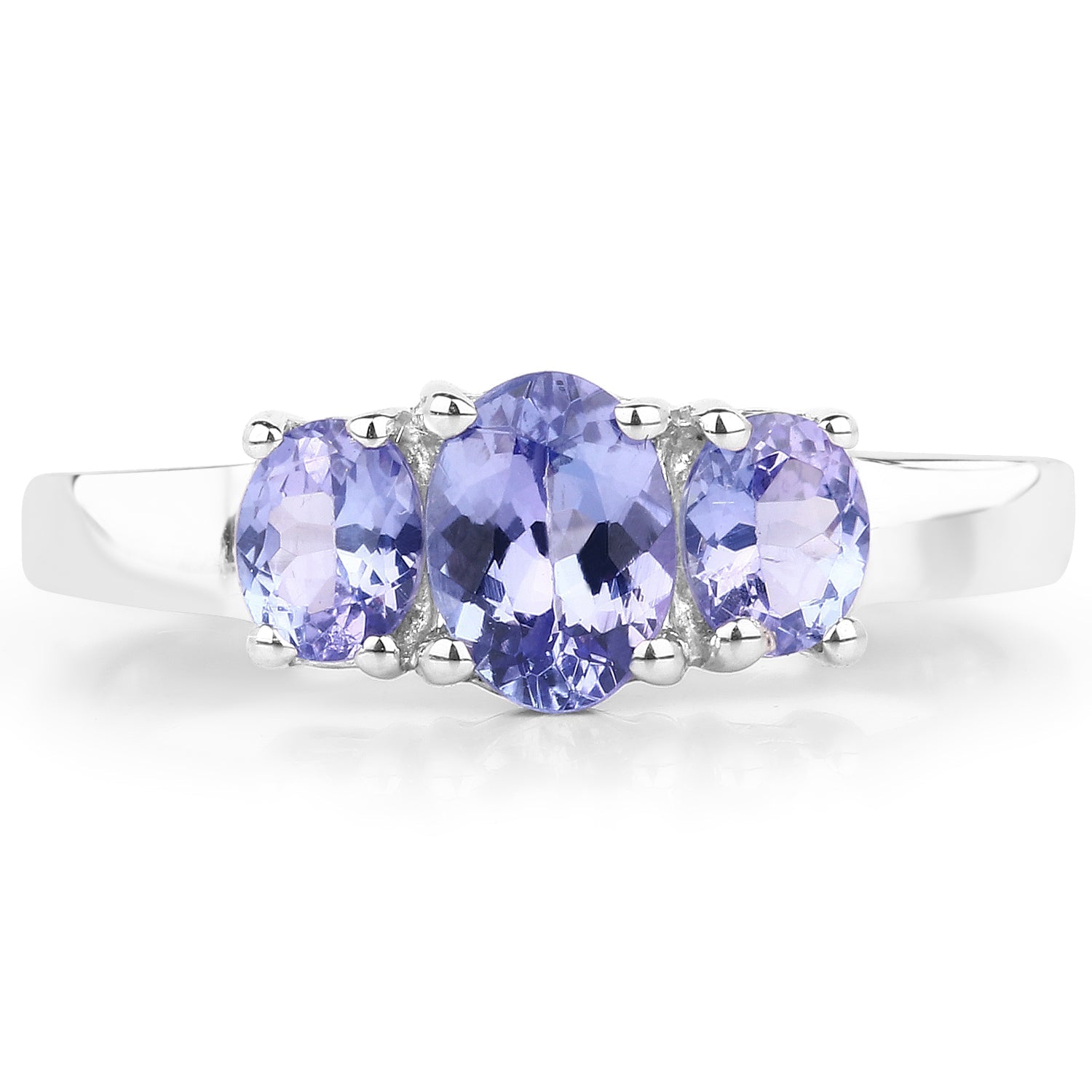 1.41 Carat Genuine Tanzanite .925 Sterling Silver Ring  DestGlow