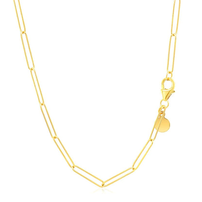 14k Yellow Gold Wire Paperclip Chain (2.7mm) by Bids.com