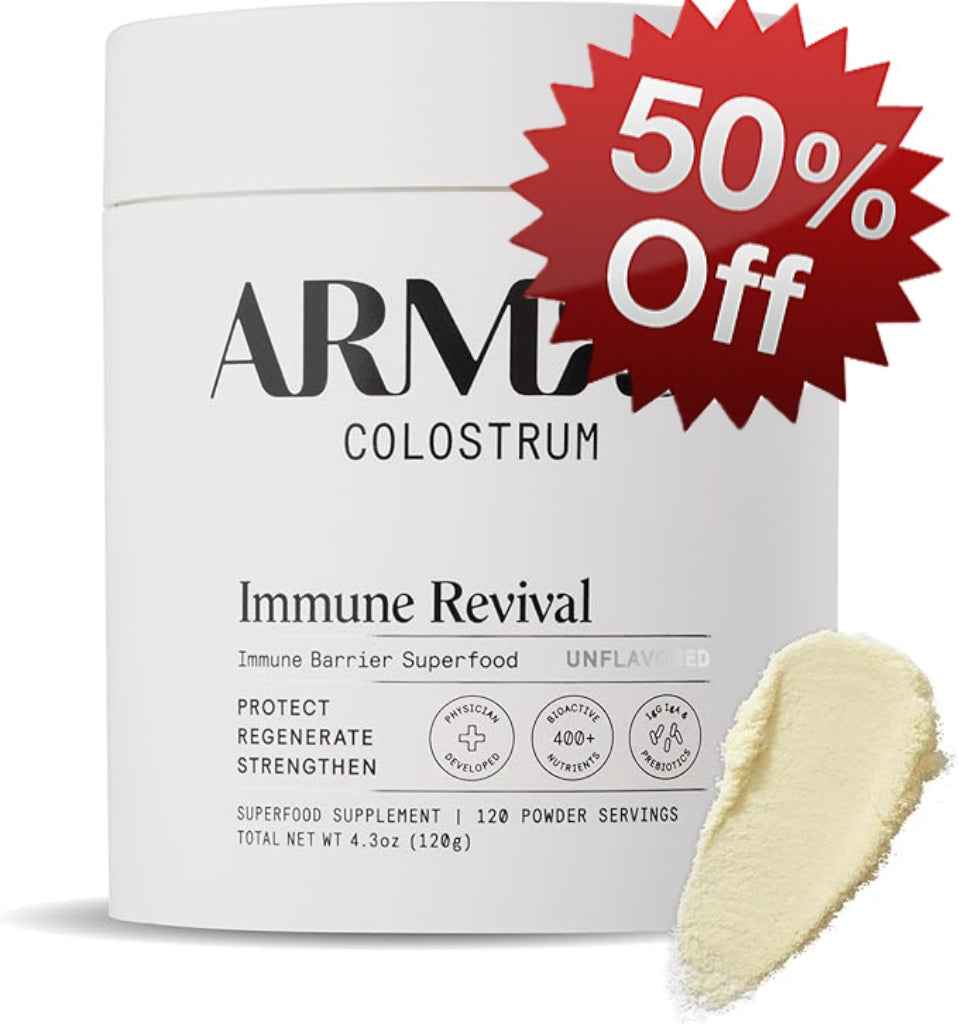 ARMRA Colostrum™ Powder | Unflavored | Gut Health &amp; Bloating | Skin &amp; Hair | Immunity | Keto, Gluten &amp; Fat-Free | 120 Servings