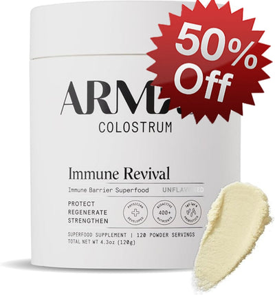 ARMRA Colostrum™ Powder | Unflavored | Gut Health & Bloating | Skin & Hair | Immunity | Keto, Gluten & Fat-Free | 120 Servings by VAH
