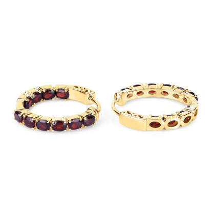 4.00 Carat Genuine Garnet .925 Sterling Silver Earrings by Bids.com