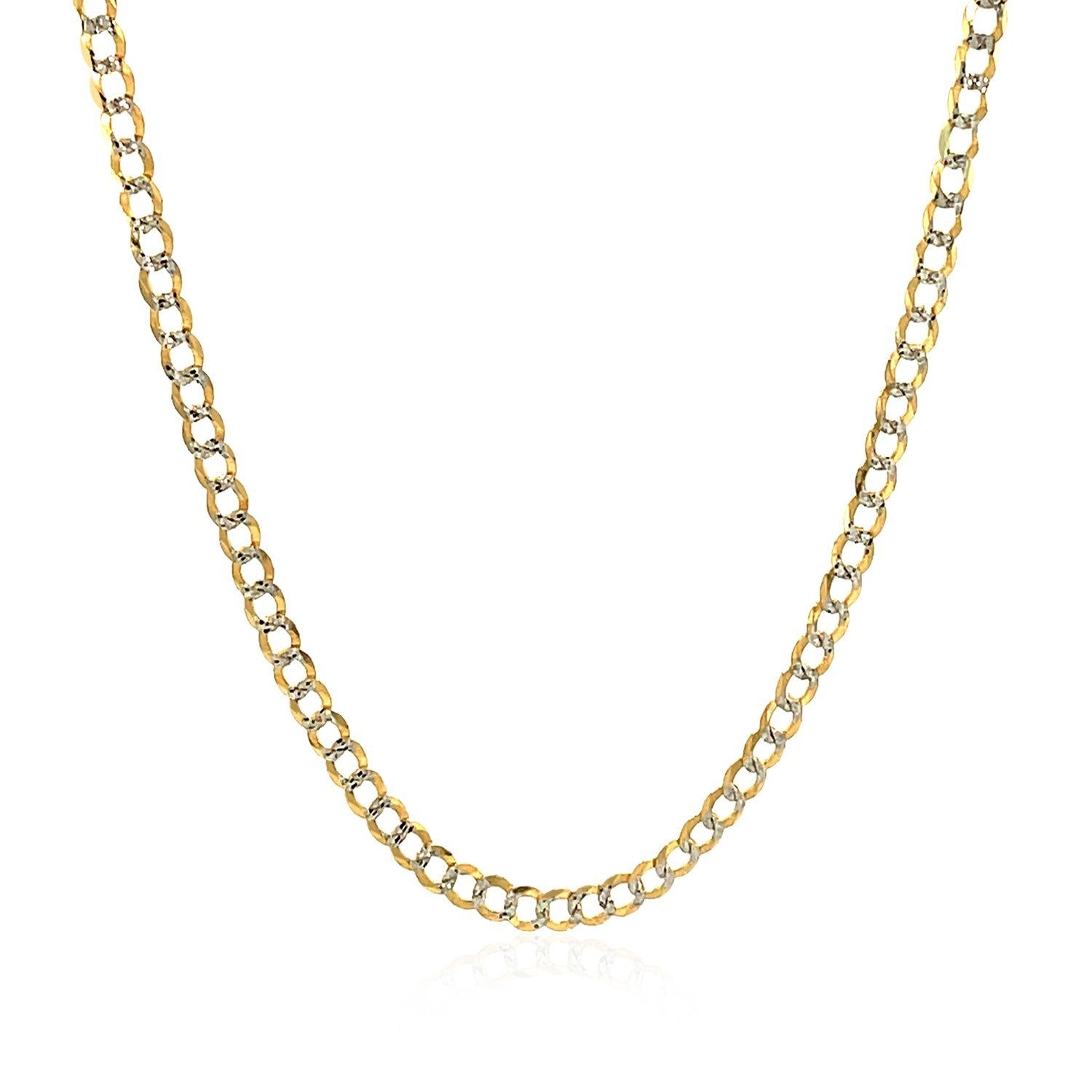 2.6 mm 14k Two Tone Gold Pave Curb Chain by Bids.com