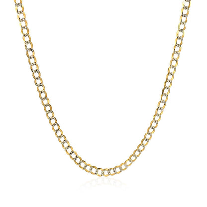 2.6 mm 14k Two Tone Gold Pave Curb Chain by Bids.com