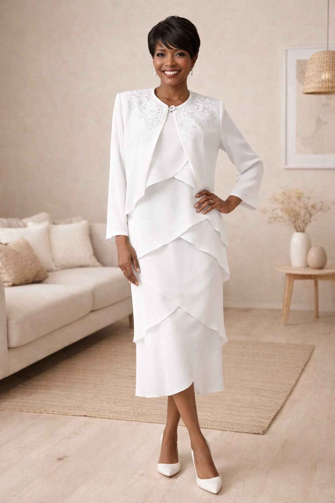 CLEARANCE - Hosanna 5575 Modest 3-Piece Outfit Set Ankle Length (Size XL) by DiscountDressShop