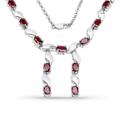 7.65 Carat Genuine Garnet .925 Sterling Silver Necklace by Bids.com