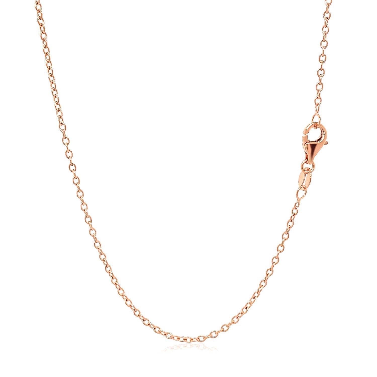 18k Rose Gold Round Oval Link Chain 1.5mm by Bids.com