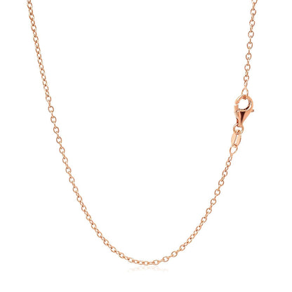 18k Rose Gold Round Oval Link Chain 1.5mm by Bids.com