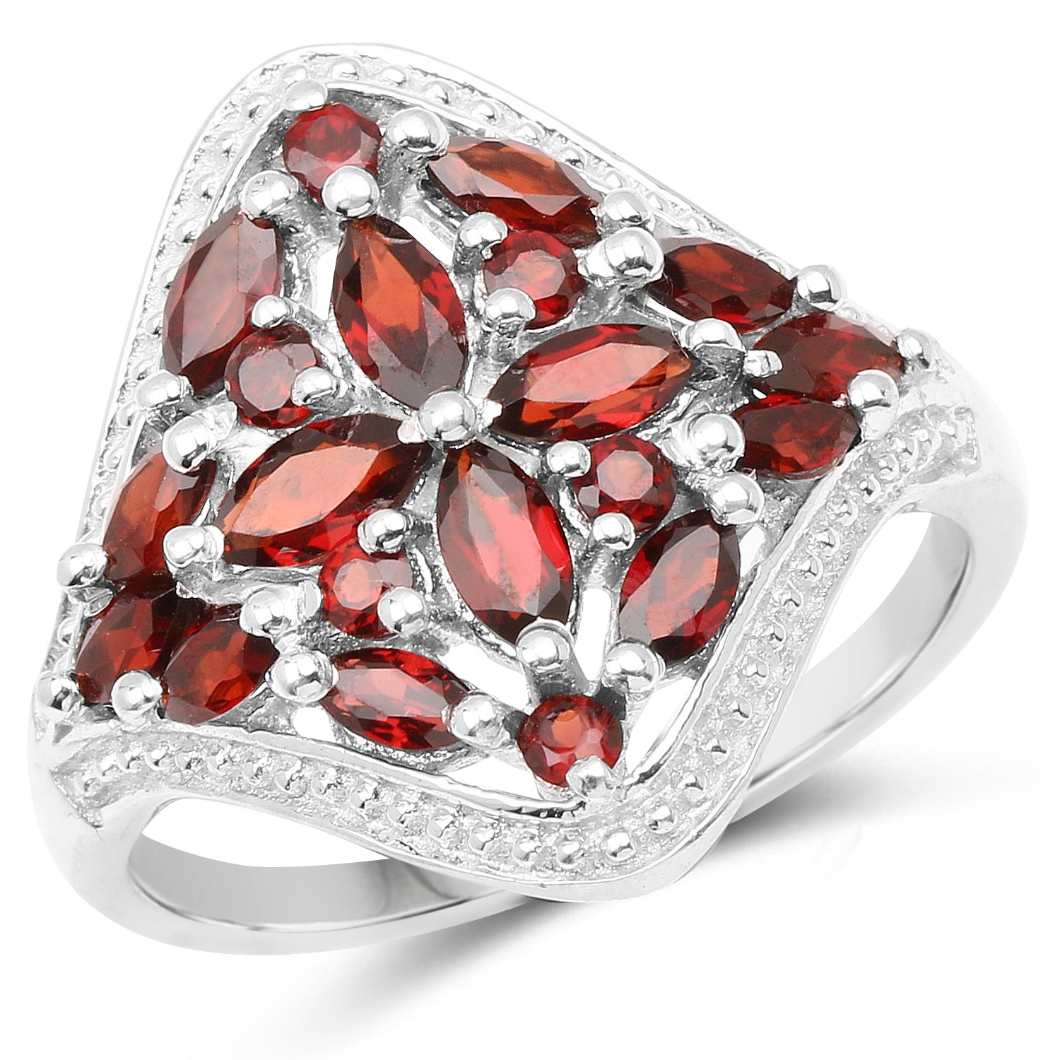 2.24 Carat Genuine Garnet .925 Sterling Silver Ring by Bids.com