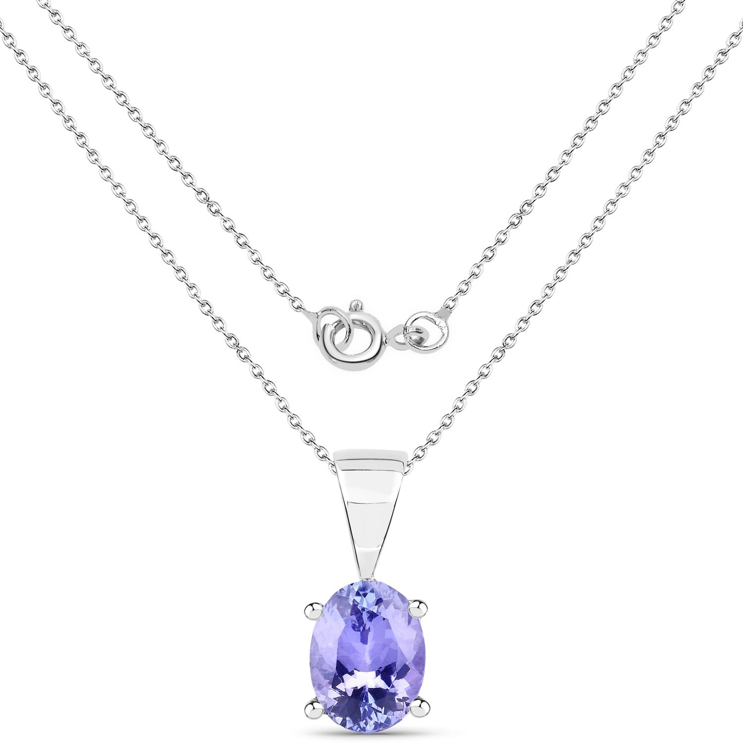 1.15 Carat Genuine Tanzanite .925 Sterling Silver Pendant  DestGlow