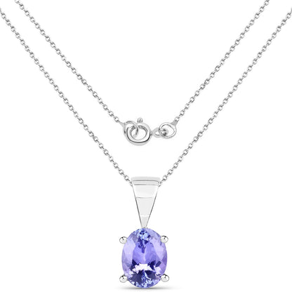 1.15 Carat Genuine Tanzanite .925 Sterling Silver Pendant  DestGlow