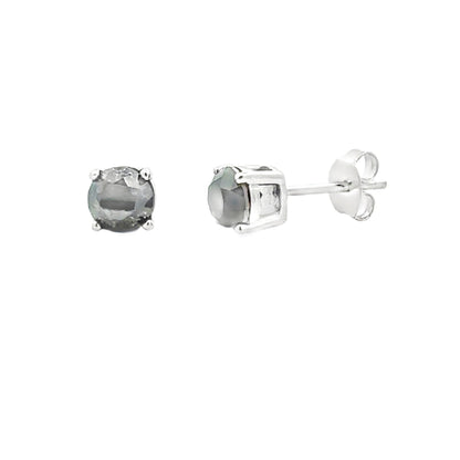 1.50ct Black Diamond Stud Earrings Sterling Silver by Bids.com