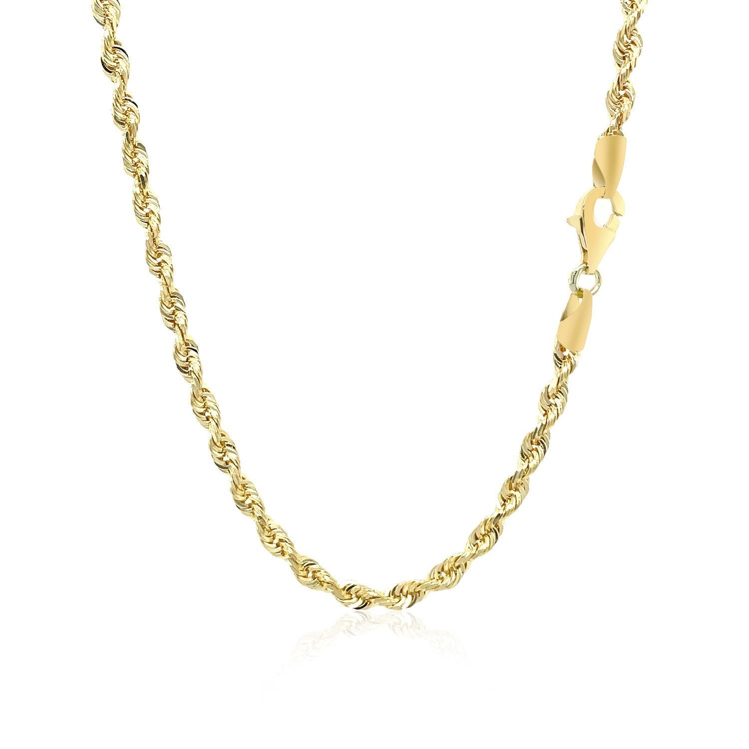 3.0mm 10k Yellow Gold Solid Diamond Cut Rope Chain by Bids.com