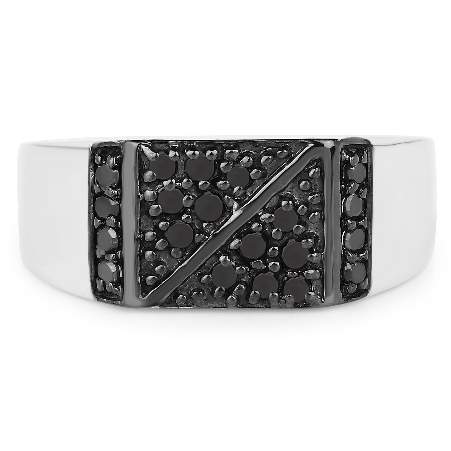 0.35 Carat Genuine Black Diamond .925 Sterling Silver Ring by Bids.com