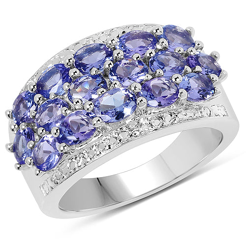 2.72 Carat Genuine Tanzanite .925 Sterling Silver Ring by Bids.com