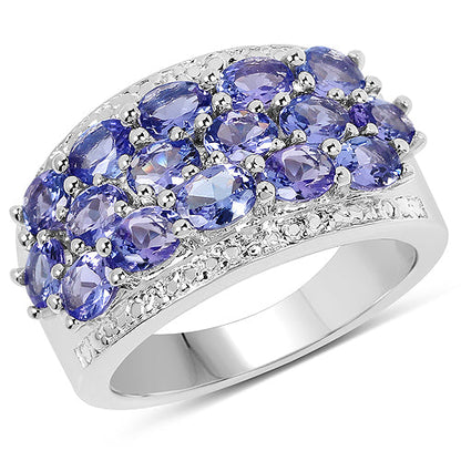 2.72 Carat Genuine Tanzanite .925 Sterling Silver Ring by Bids.com