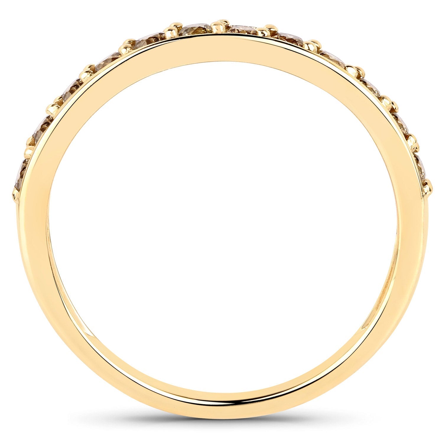 0.45 Carat Genuine Champagne Diamond 14K Yellow Gold Ring (I1-I2)  DestGlow
