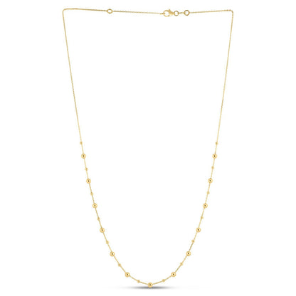 14k Yellow Gold Bead Necklace by Bids.com
