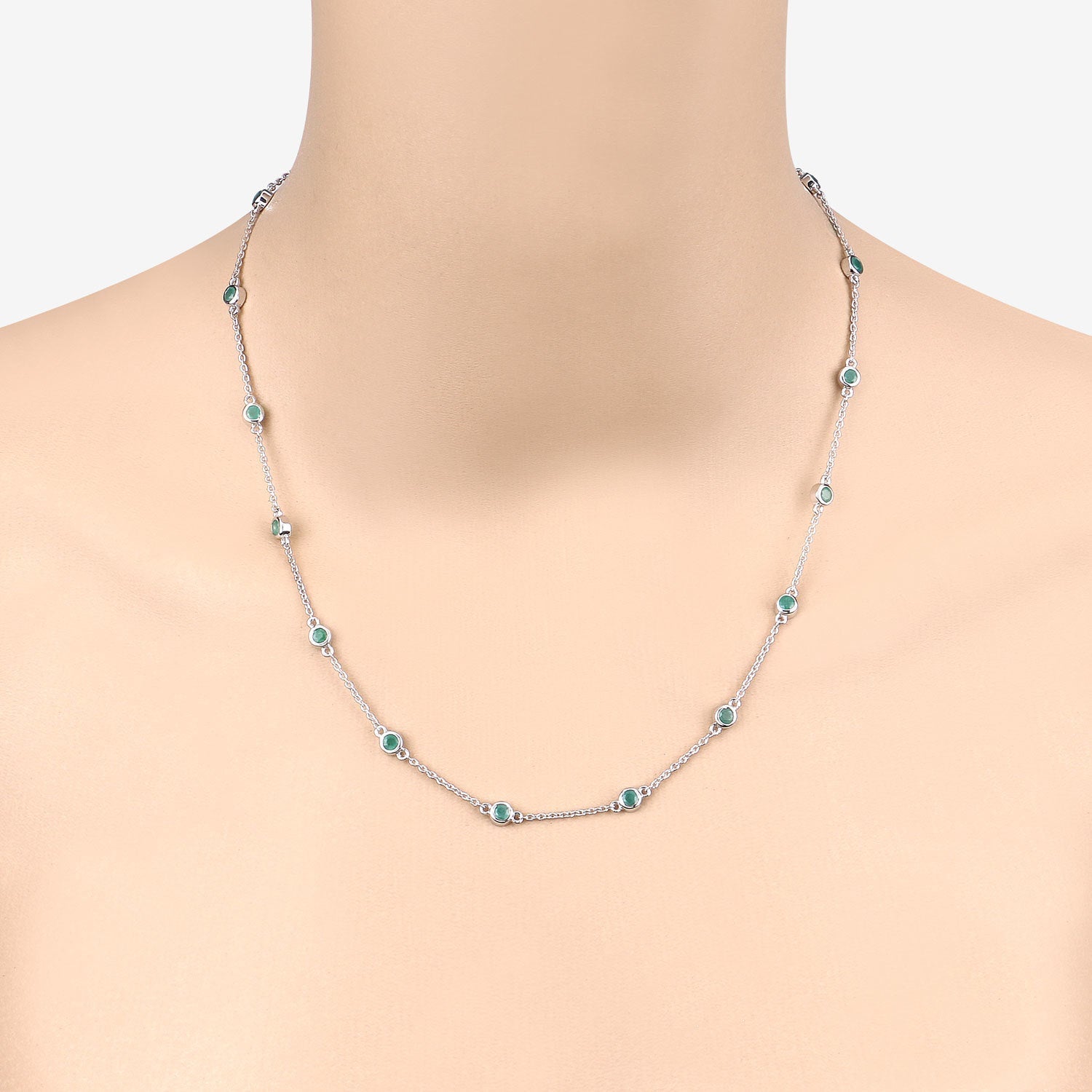1.80 Carat Genuine Emerald .925 Sterling Silver Necklace by Bids.com