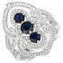 1.76 Carat Genuine Blue Sapphire and White Diamond .925 Sterling Silver Ring by Bids.com