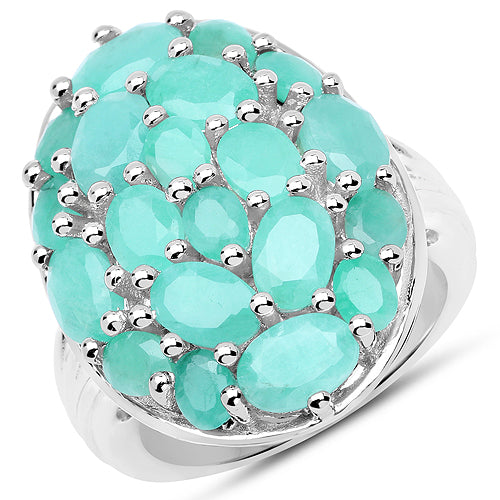 5.48 Carat Genuine Emerald .925 Sterling Silver Ring by Bids.com