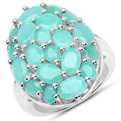 5.48 Carat Genuine Emerald .925 Sterling Silver Ring by Bids.com