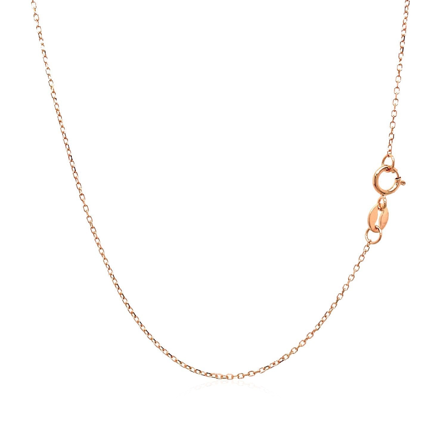 14k Pink Gold Diamond Cut Cable Link Chain 0.8mm by Bids.com