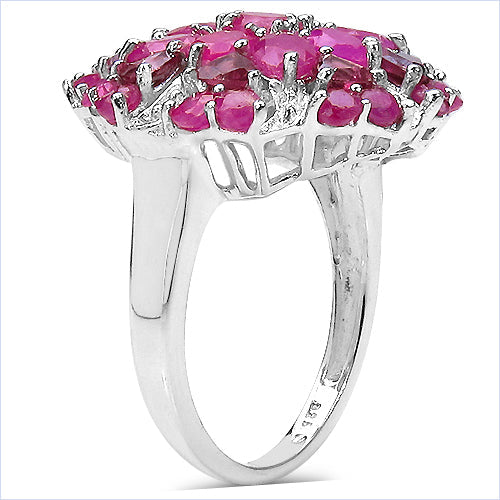 3.90 Carat Genuine Ruby &amp; Rhodolite .925 Sterling Silver Ring by Bids.com