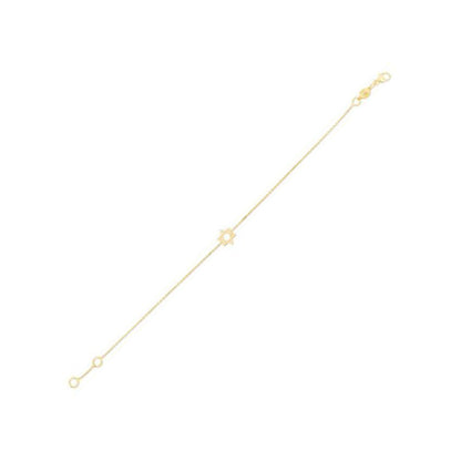 14k Yellow Gold Star of David Bracelet by Bids.com