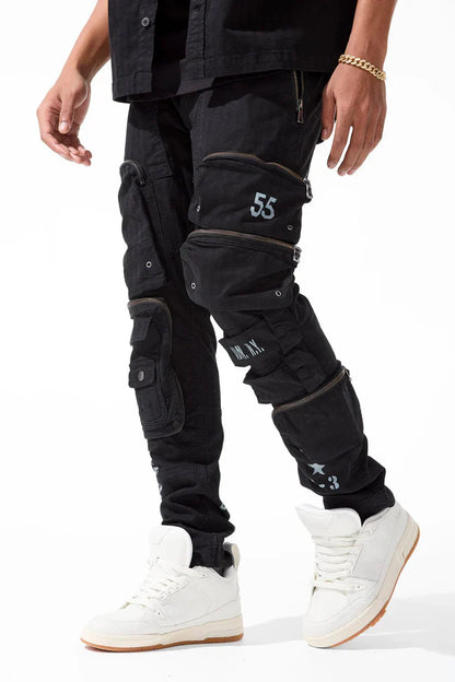 Jordan Craig Field Tech Slim Fit Cargo Pants - Black by Denim Exchange