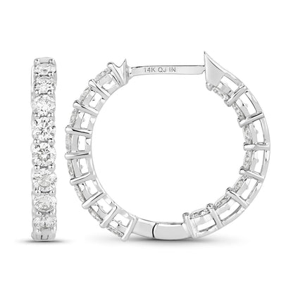 2.04 Carat Genuine Lab Grown Diamond 14K White Gold Earrings