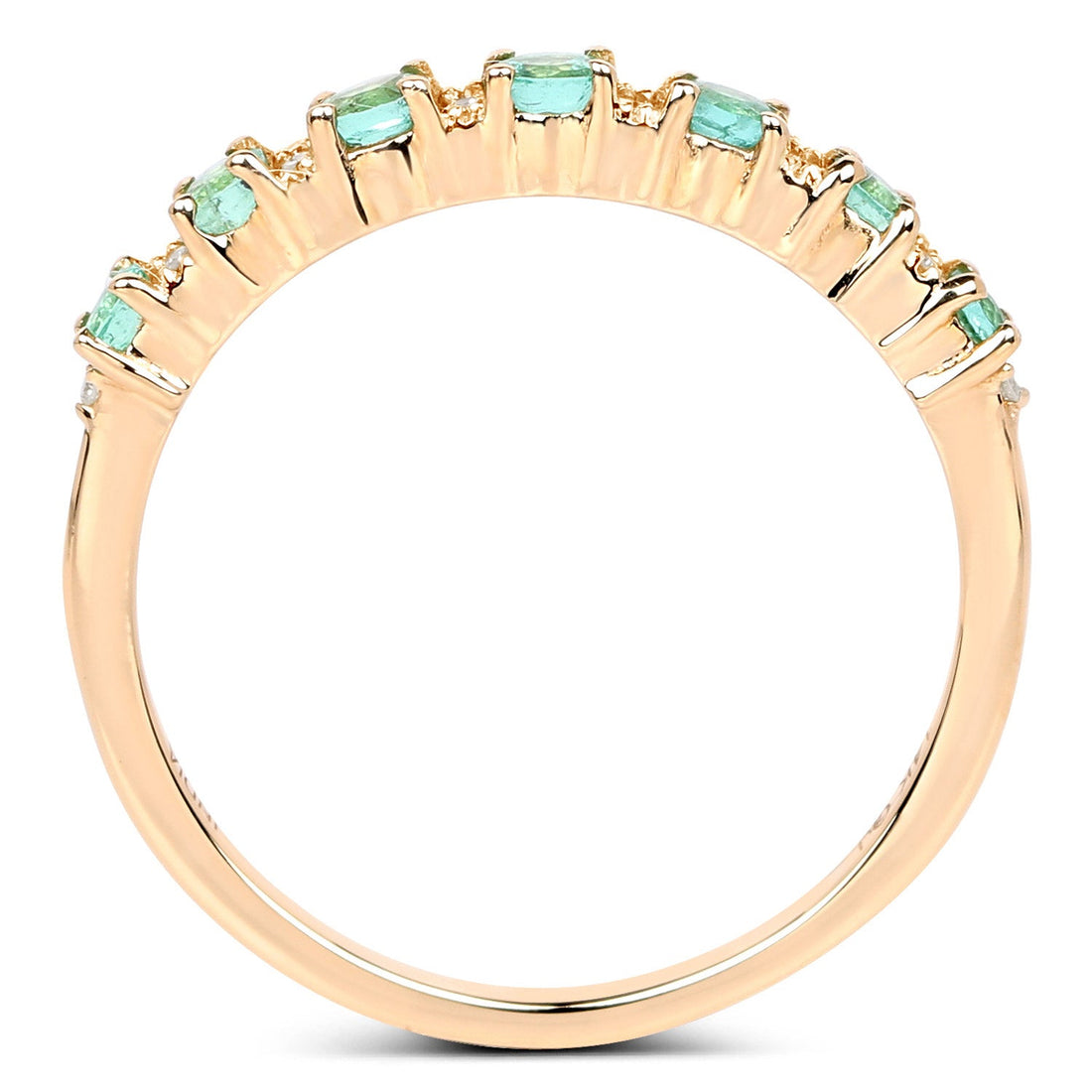 0.41 Carat Genuine Zambian Emerald and White Diamond 14K Yellow Gold Ring by Bids.com