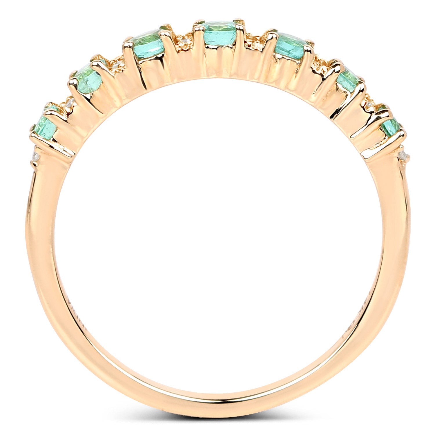 0.41 Carat Genuine Zambian Emerald and White Diamond 14K Yellow Gold Ring by Bids.com